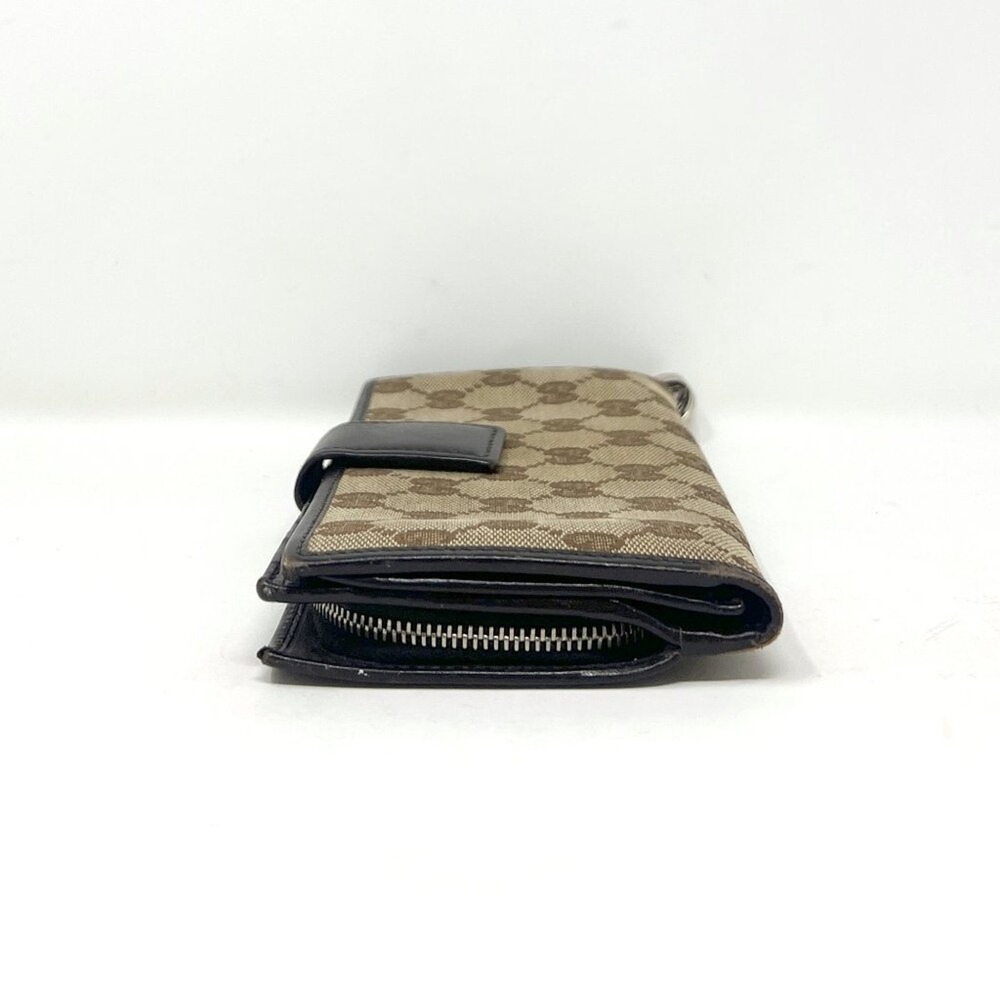 Gucci GG Monogram Canvas Zip Wallet‎ Black Leather Trim - Picture 8 of 12